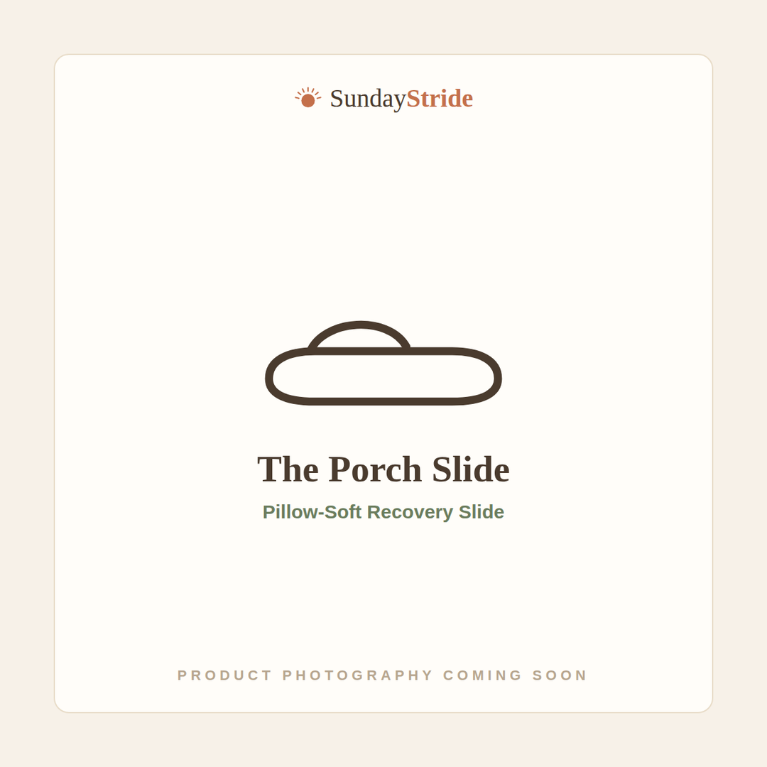 The Porch Slide pillow-soft recovery slide — SundayStride