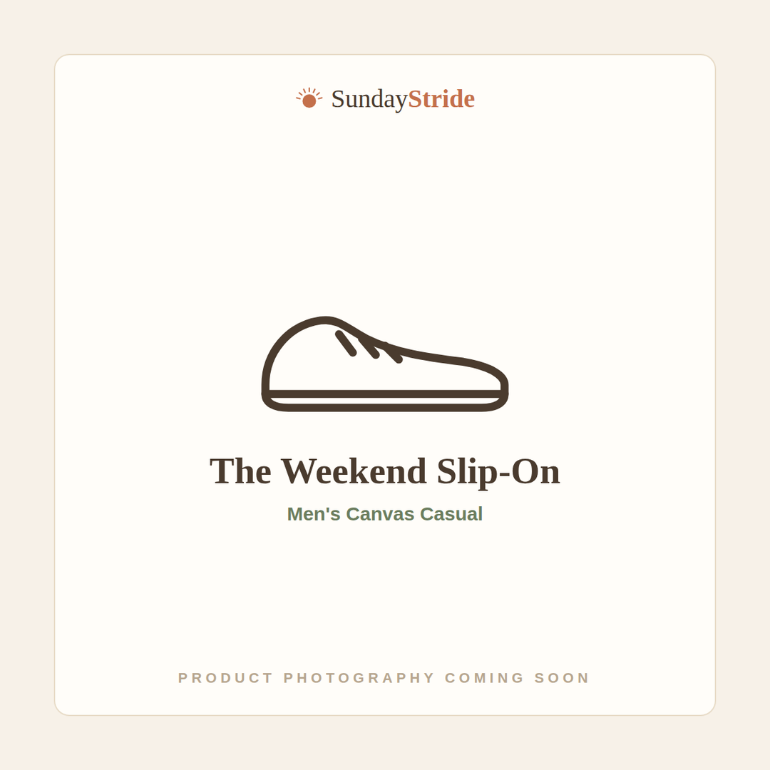 The Weekend Slip-On men's canvas casual — SundayStride